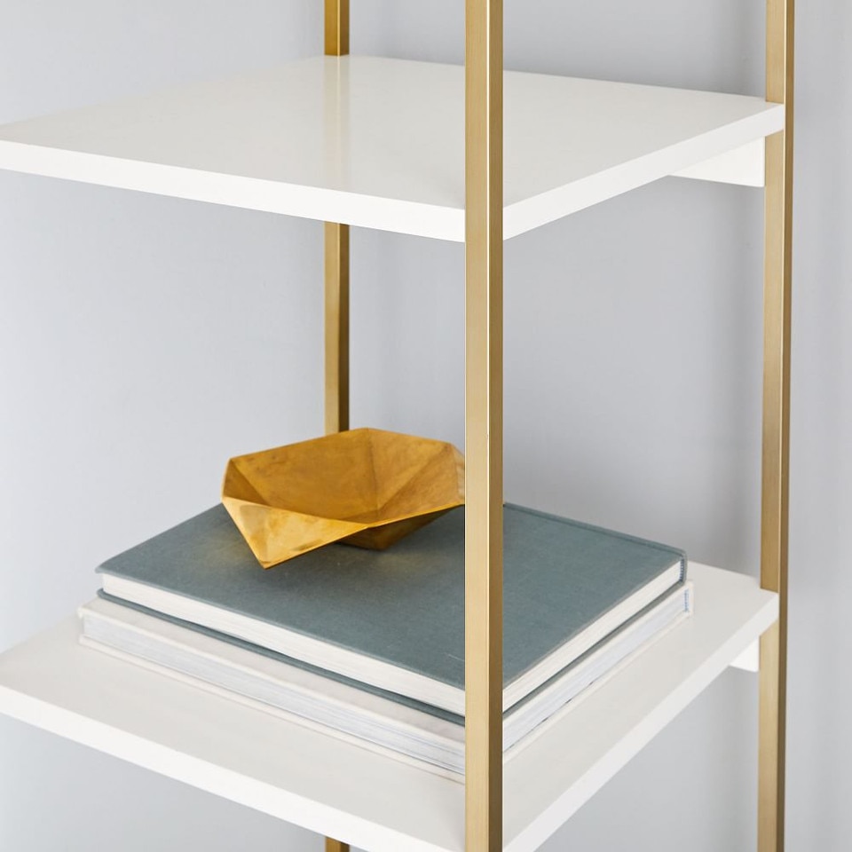 Zane Wide Bookshelf White West Elm UK